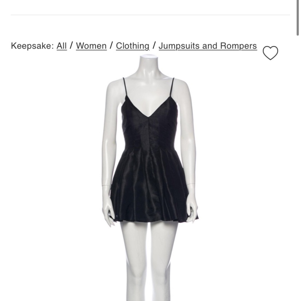 Black silk mini dress romper